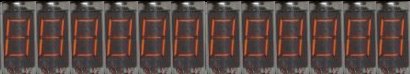 multiple array of 7 segment valves (tubes)