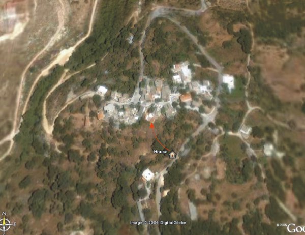 Satellite image of Cretan village