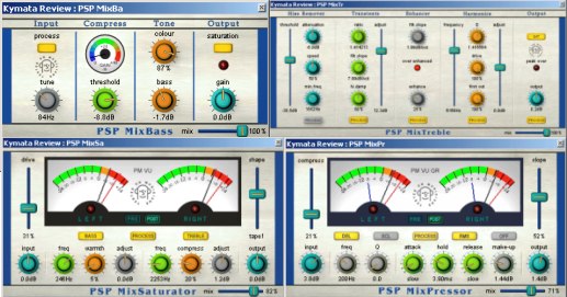 PSP Audioware MixPack composite image of all four plugins