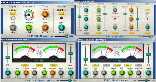 PSP Audioware MixPack composite image of all four plugins