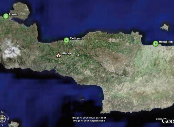 Satellite image of Crete